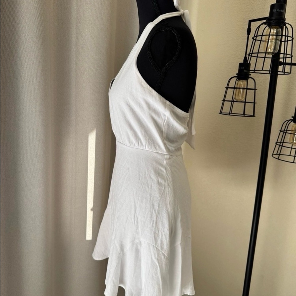 Altar’d State White Halter Mini Dress S Backless Summer Bridal Boho - Picture 5 of 9